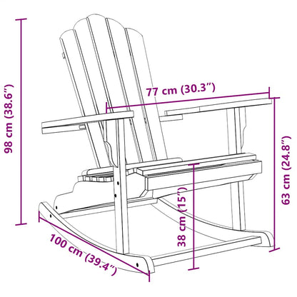 vidaXL Garden Adirondack Rocking Chair Solid Wood Teak