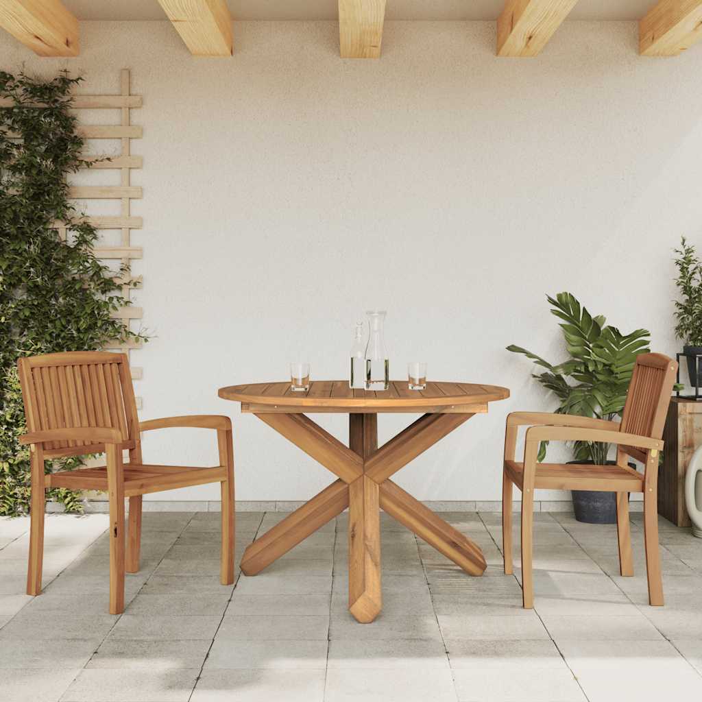 vidaXL Garden Table Ø109x74 cm Solid Wood Teak