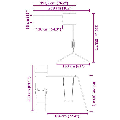vidaXL Outdoor Playset Impregnated Wood Pine