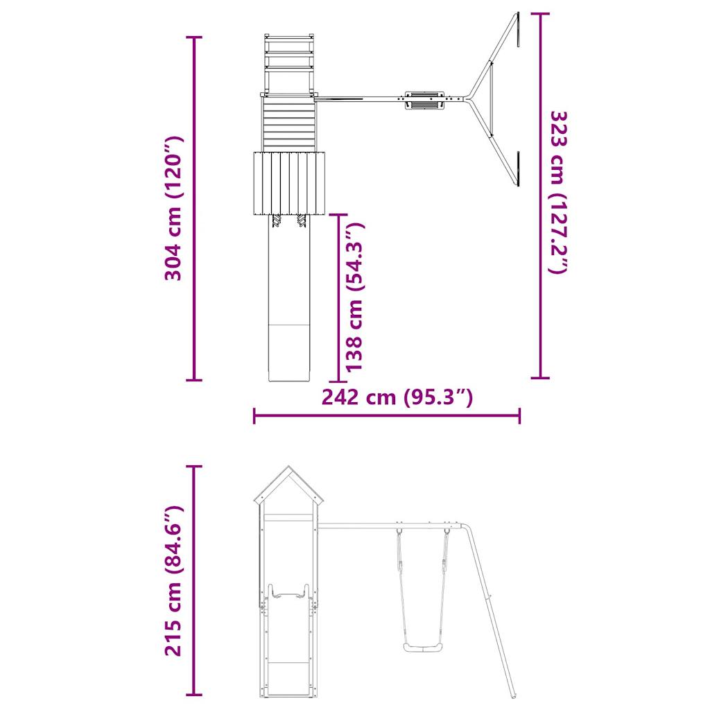 vidaXL Outdoor Playset Impregnated Wood Pine