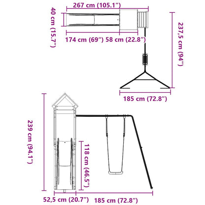 vidaXL Outdoor Playset Impregnated Wood Pine