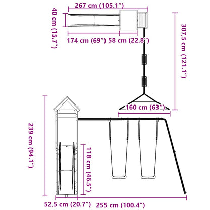 vidaXL Outdoor Playset Impregnated Wood Pine