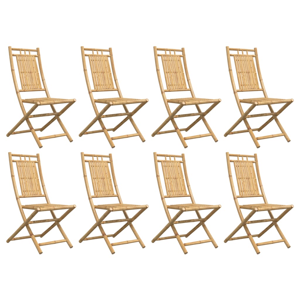 vidaXL Folding Garden Chairs 8 pcs 46x66x99 cm Bamboo