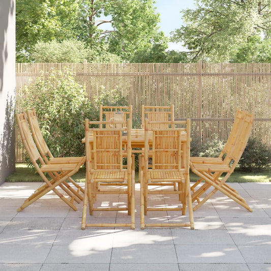 vidaXL Folding Chairs 8 pcs 46x66x99 cm Bamboo