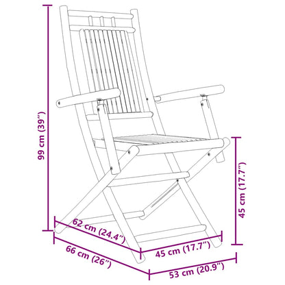 vidaXL Folding Garden Chairs 4 pcs 53x66x99 cm Bamboo