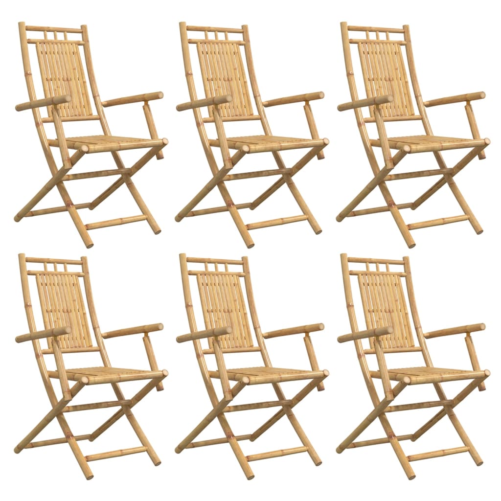 vidaXL Folding Chairs 6 pcs 53x66x99 cm Bamboo