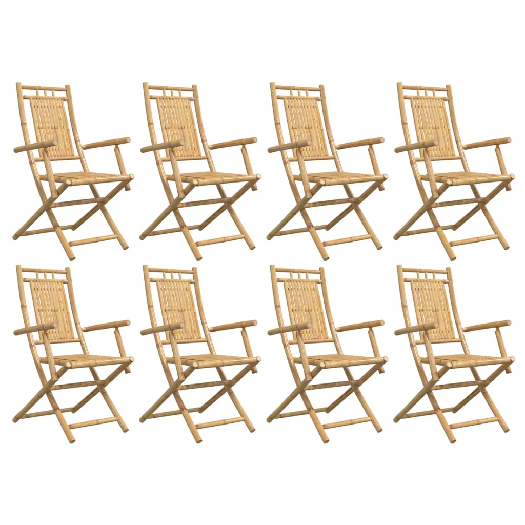 vidaXL Folding Garden Chairs 8 pcs 53x66x99 cm Bamboo
