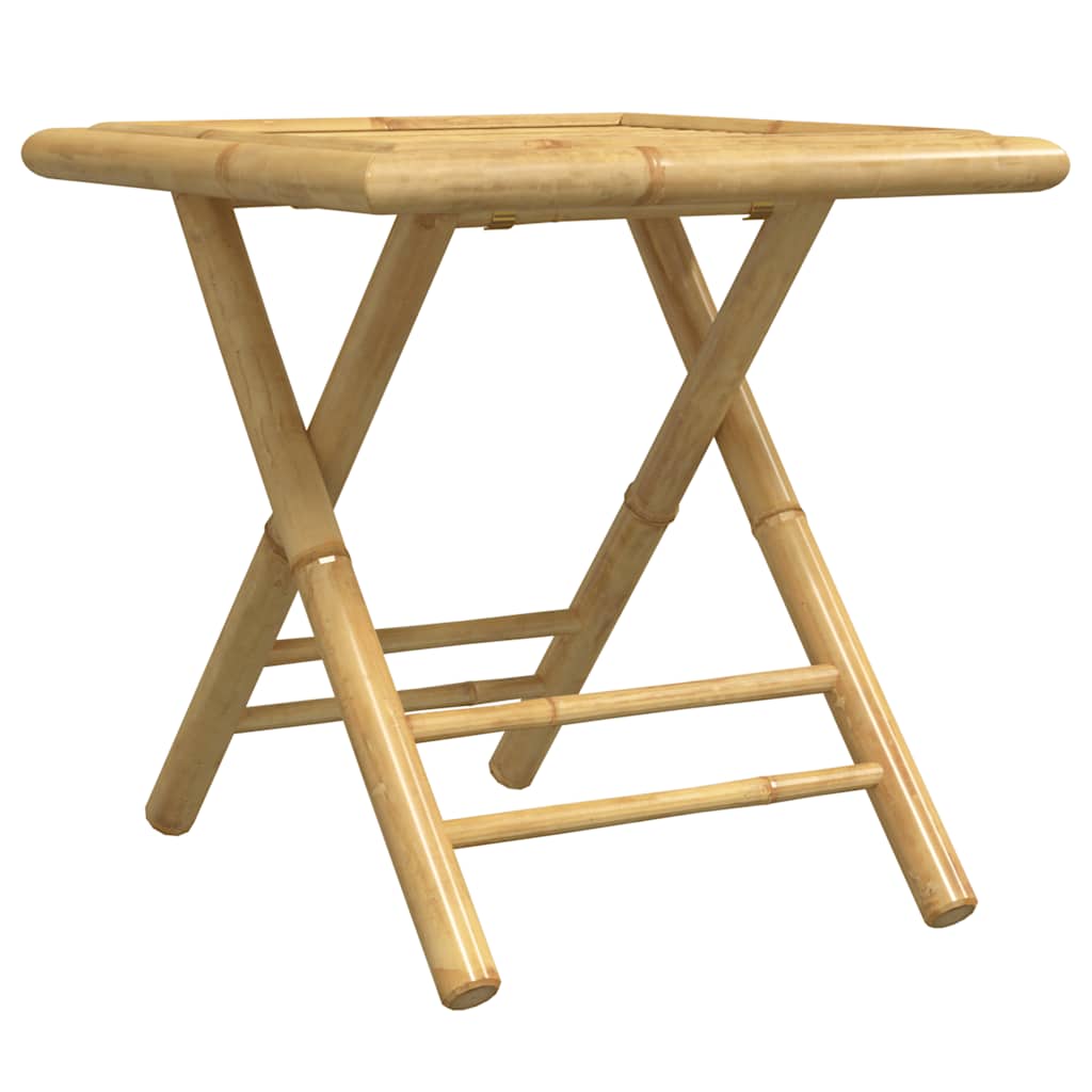 vidaXL Bistro Set | Natural Bamboo | Foldable | Square | Rustic