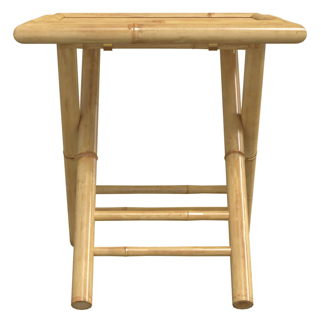 vidaXL Bistro Set | Natural Bamboo | Foldable | Square | Rustic