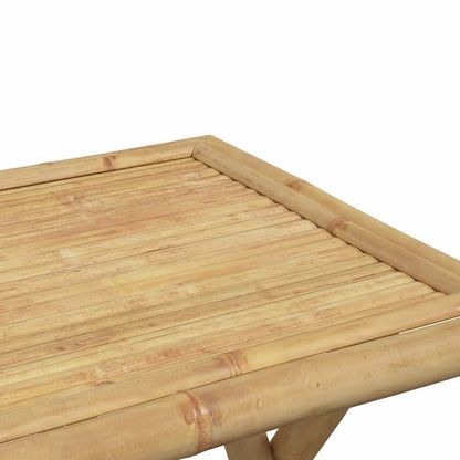 vidaXL Bistro Set | Natural Bamboo | Foldable | Square | Rustic