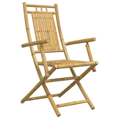 vidaXL Bistro Set | Natural Bamboo | Bamboo | 3 Piece Set | Foldable