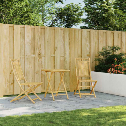 vidaXL Bistro Set | Natural Bamboo | Bamboo | Compact | Foldable | Bistro Set