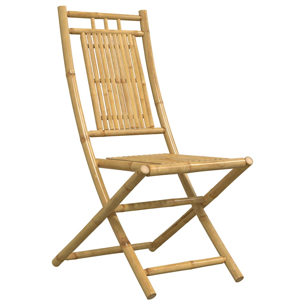 vidaXL Bistro Set | Natural Bamboo | Bamboo | Compact | Foldable | Bistro Set