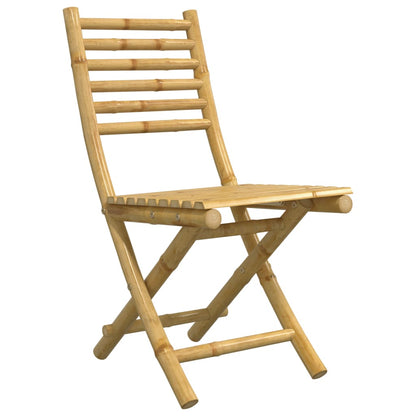 vidaXL Bistro Set | Natural Bamboo | Bamboo | Medium | Foldable | Bistro Set
