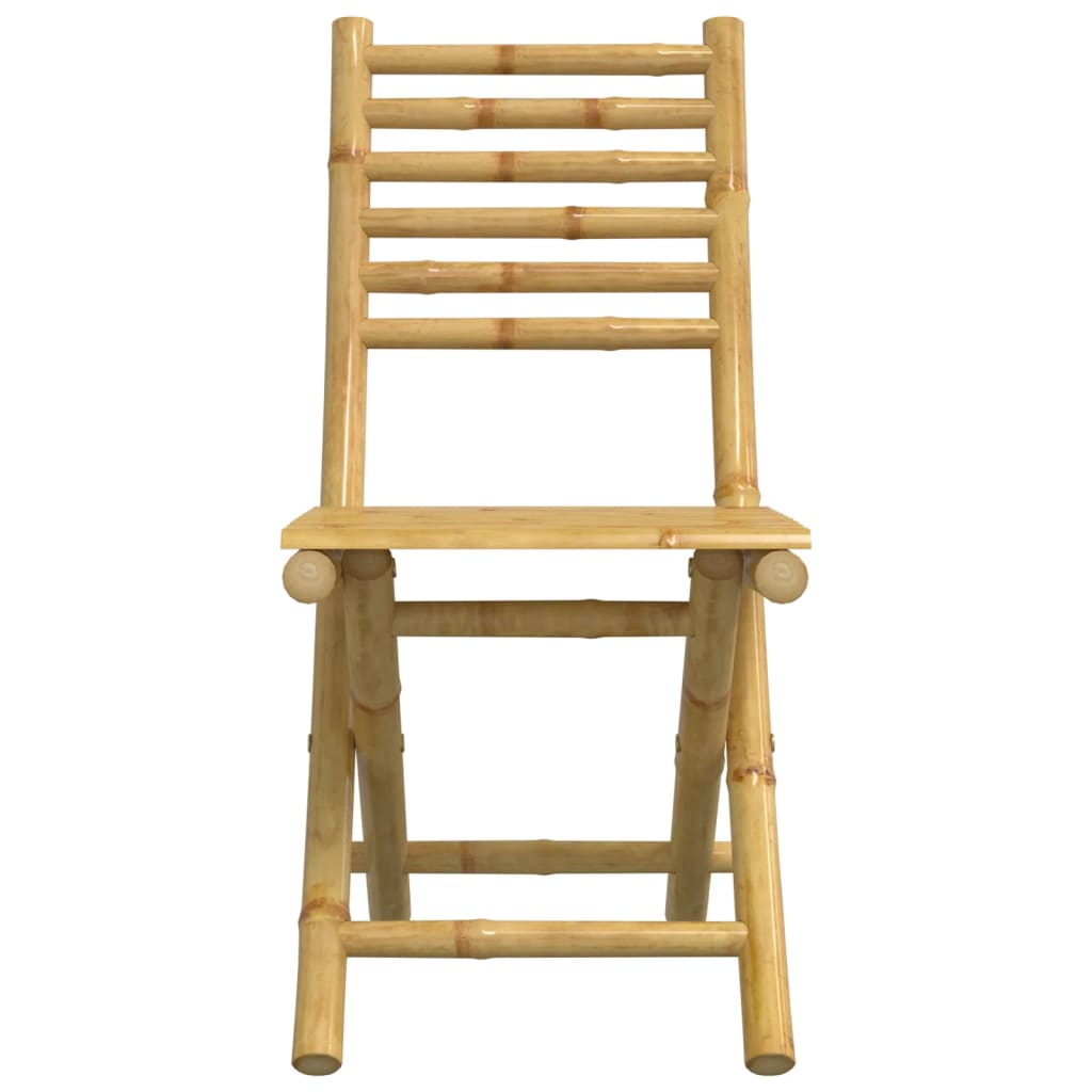 vidaXL Bistro Set | Natural Bamboo | Bamboo | Medium | Foldable | Bistro Set