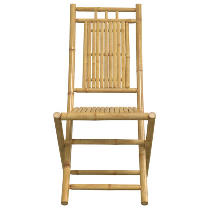vidaXL Bistro Set | Natural Bamboo | Bamboo | 3 piece set |  Foldable