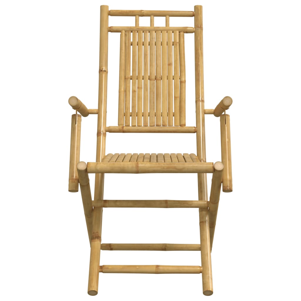 vidaXL Bistro Set | Natural Bamboo | Bamboo | Compact | Foldable | Bistro Set