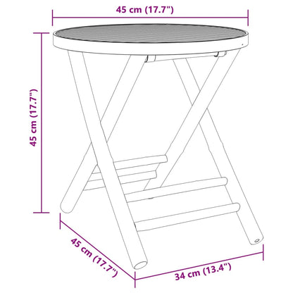 vidaXL Bistro Set | Natural Bamboo | Bamboo | Compact | Foldable | Bistro Set