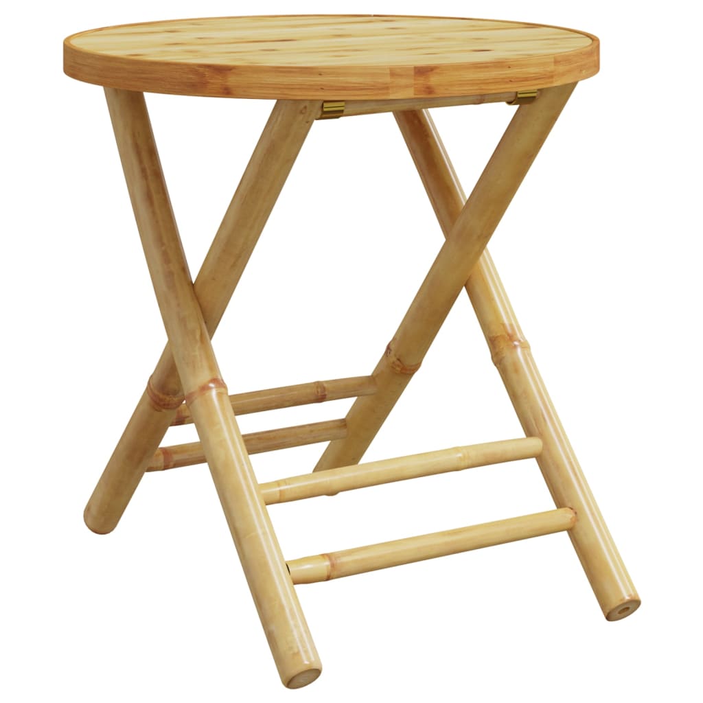 vidaXL Bistro Set | Natural Bamboo | Bamboo | Compact | Foldable | Bistro Set