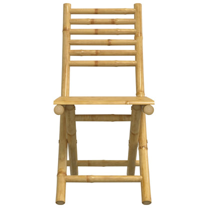 vidaXL Bistro Set | Natural Bamboo | Bamboo | Compact | Foldable | Bistro Set