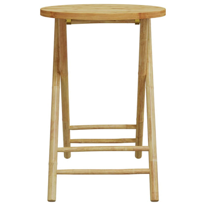 vidaXL Bistro Set | Natural Bamboo | Bamboo | Medium | Foldable | Bistro Set