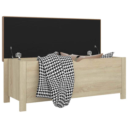 vidaXL Storage Box with Cushion Sonoma Oak 105x40x45 cm