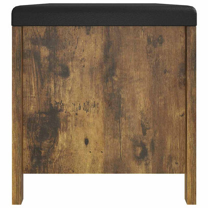 vidaXL Storage Box with Cushion Smoked Oak 105x40x45 cm
