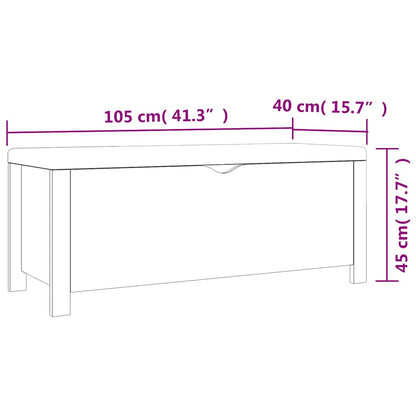 vidaXL Storage Box with Cushion Smoked Oak 105x40x45 cm