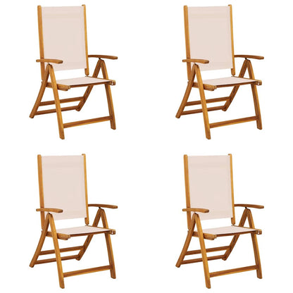 vidaXL Folding Garden Chairs 4 pcs Solid Wood Acacia and Textilene