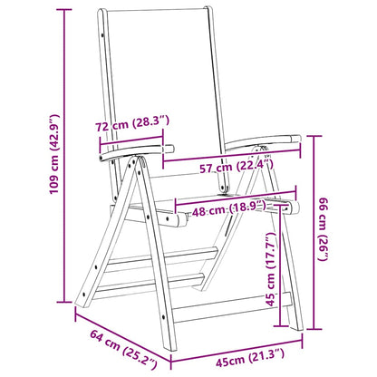 vidaXL Folding Garden Chairs 4 pcs Solid Wood Acacia and Textilene