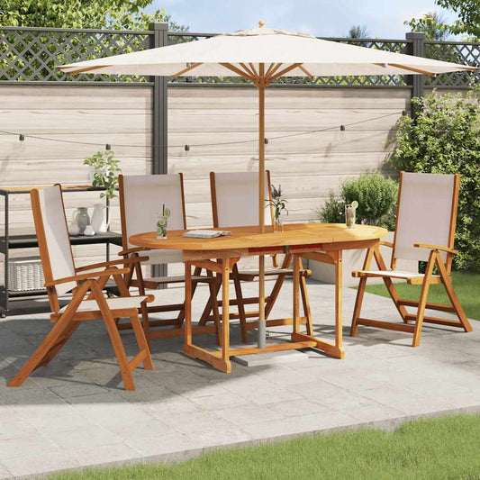 vidaXL Folding Chairs 4 pcs Solid Wood Acacia and Textilene