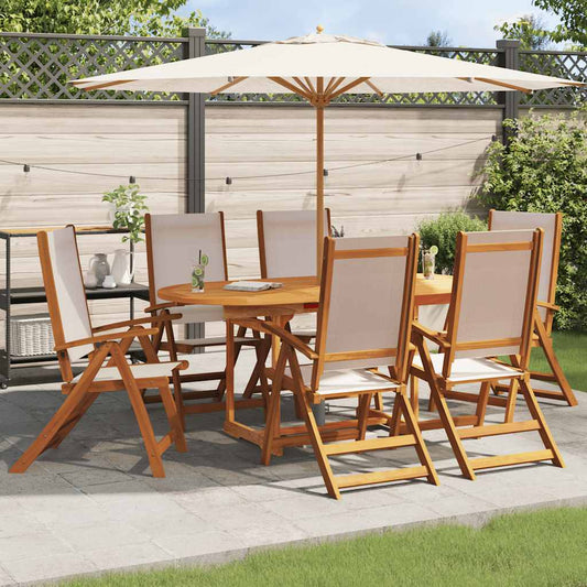 vidaXL Folding Chairs 6 pcs Solid Wood Acacia and Textilene