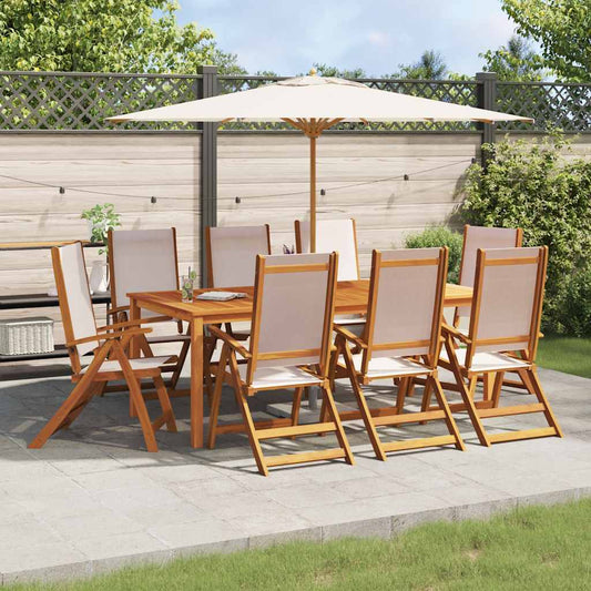 vidaXL Folding Chairs 8 pcs Solid Wood Acacia and Textilene