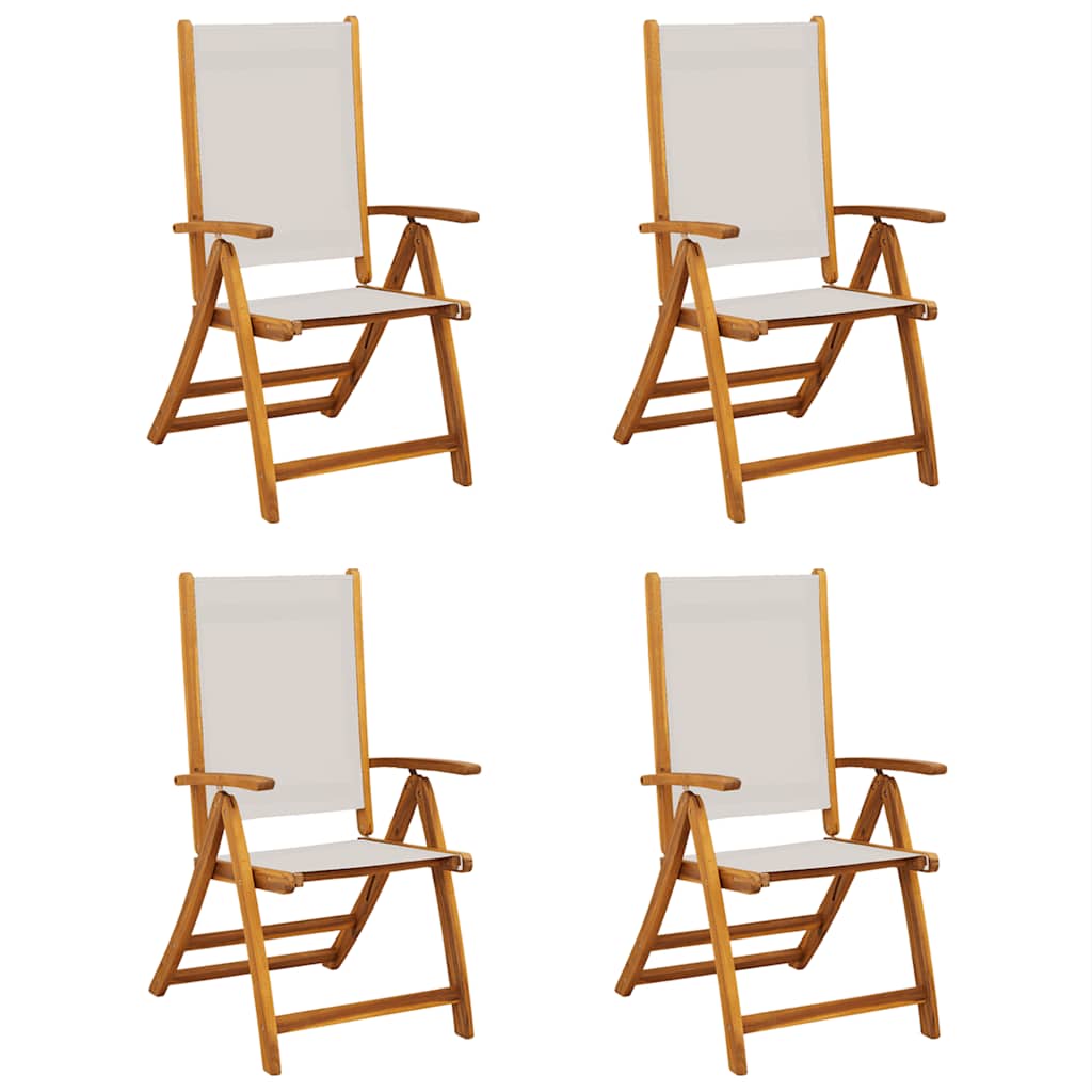 vidaXL Folding Garden Chairs 4 pcs Solid Wood Acacia and Textilene
