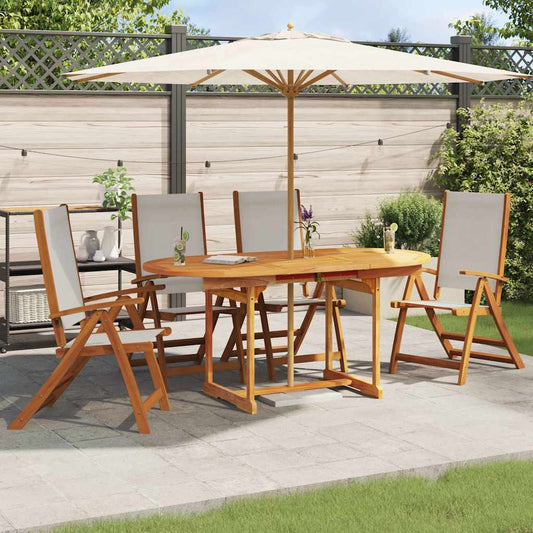 vidaXL Folding Chairs 4 pcs Solid Wood Acacia and Textilene