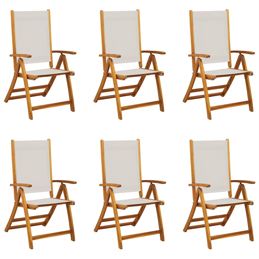 vidaXL Folding Garden Chairs 6 pcs Solid Wood Acacia and Textilene