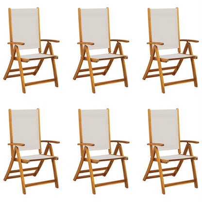 vidaXL Folding Garden Chairs 6 pcs Solid Wood Acacia and Textilene