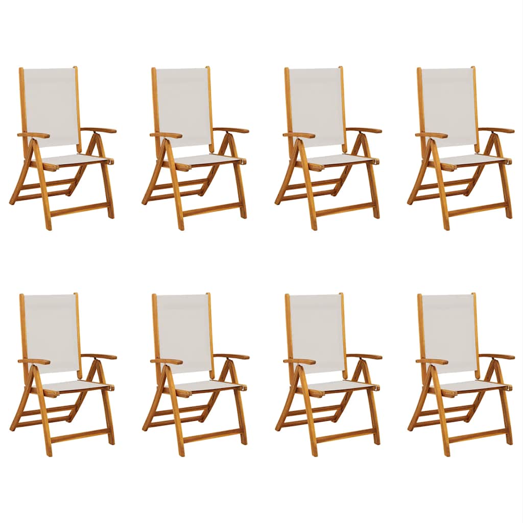 vidaXL Folding Garden Chairs 8 pcs Solid Wood Acacia and Textilene