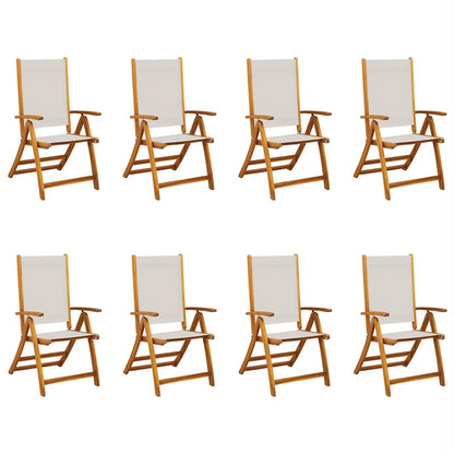 vidaXL Folding Garden Chairs 8 pcs Solid Wood Acacia and Textilene