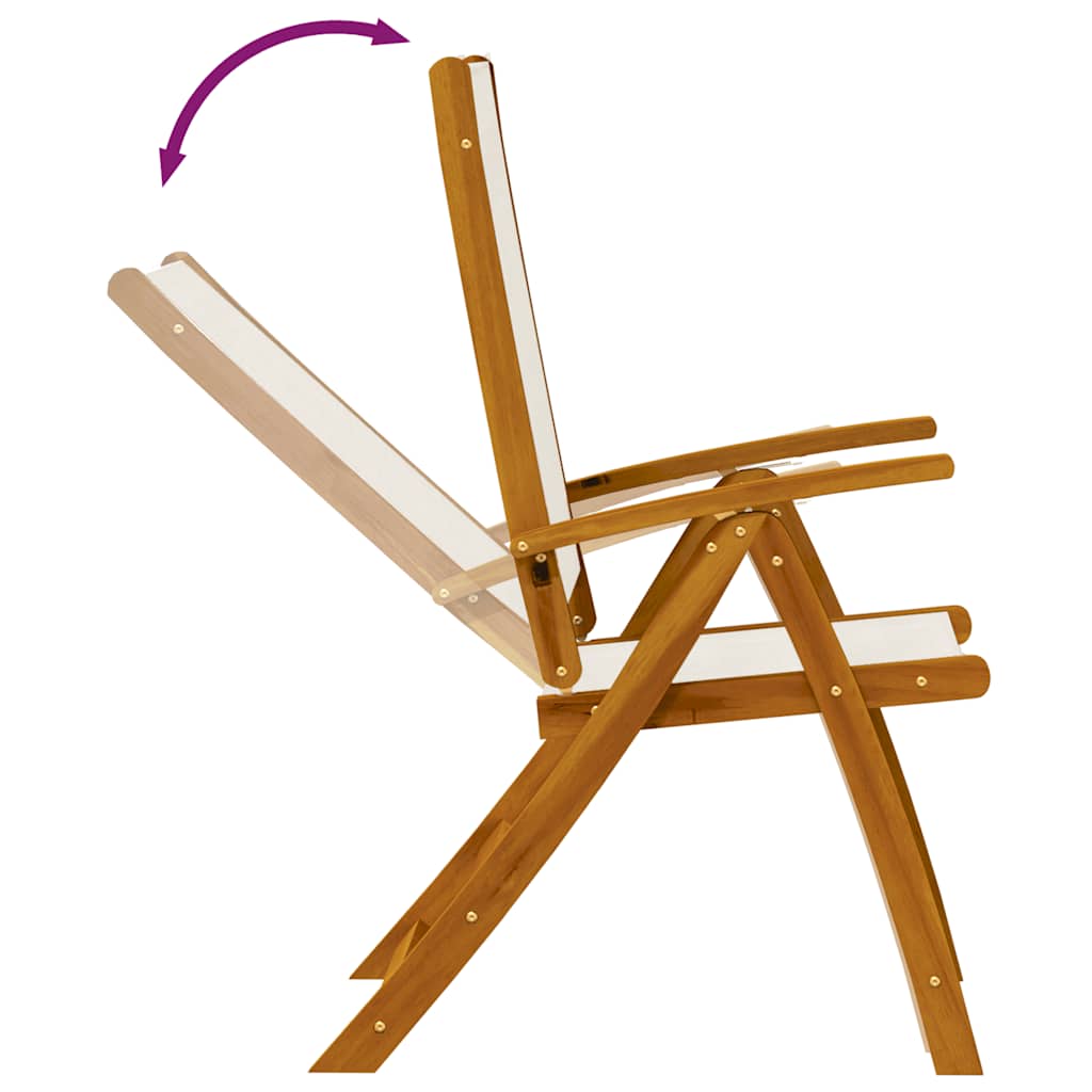vidaXL Folding Garden Chairs 8 pcs Solid Wood Acacia and Textilene