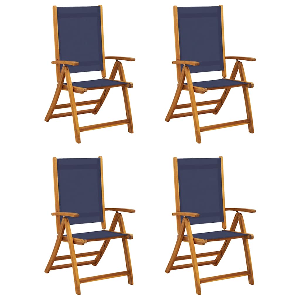 vidaXL Folding Chairs 4 pcs Solid Wood Acacia and Textilene