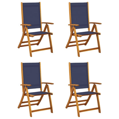 vidaXL Folding Chairs 4 pcs Solid Wood Acacia and Textilene