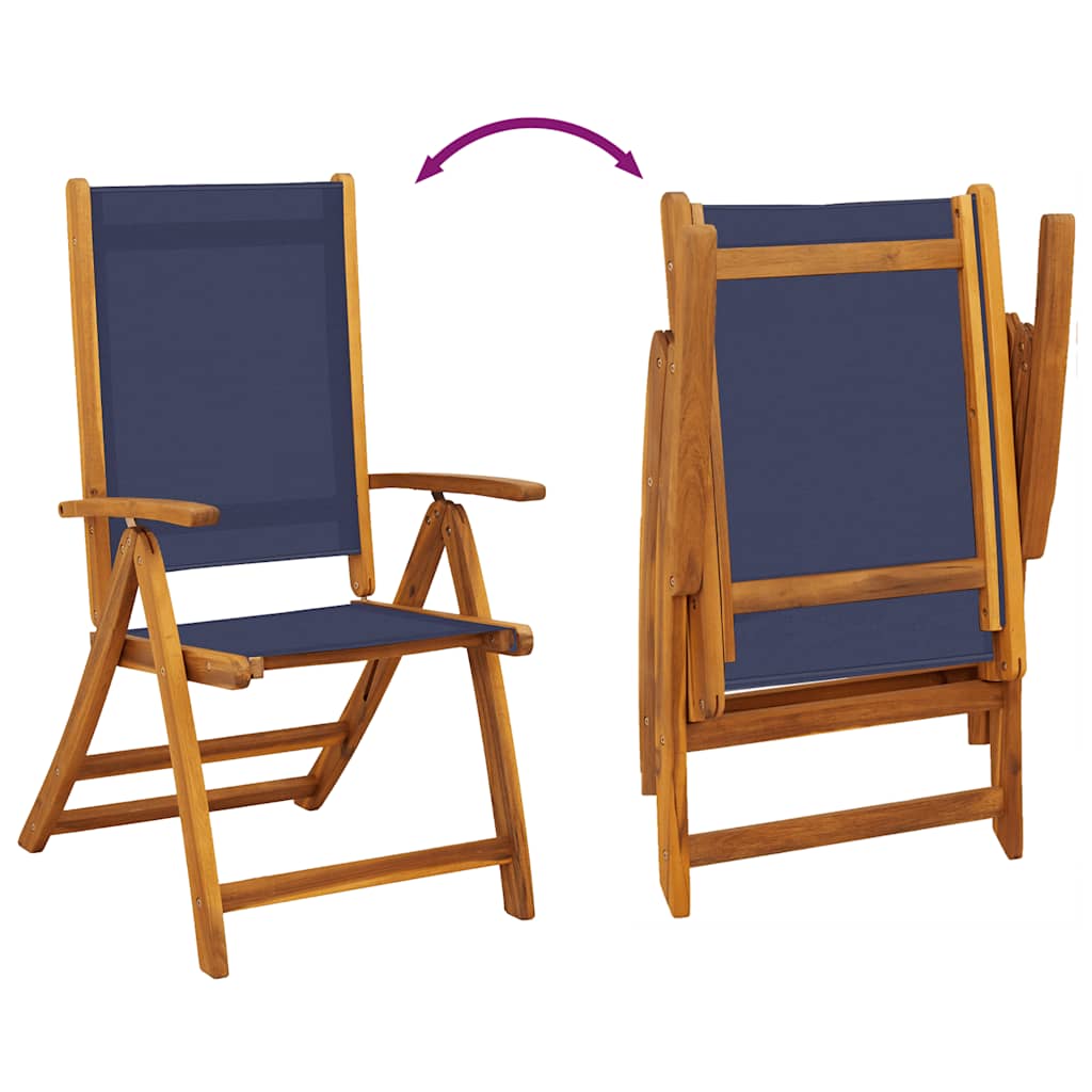 vidaXL Folding Chairs 4 pcs Solid Wood Acacia and Textilene