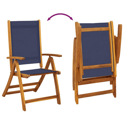 vidaXL Folding Chairs 4 pcs Solid Wood Acacia and Textilene