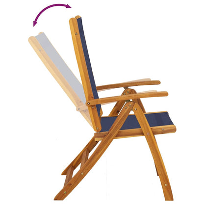 vidaXL Folding Chairs 4 pcs Solid Wood Acacia and Textilene