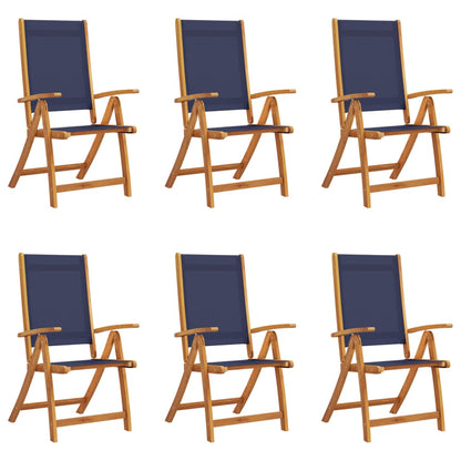 vidaXL Folding Garden Chairs 6 pcs Solid Wood Acacia and Textilene