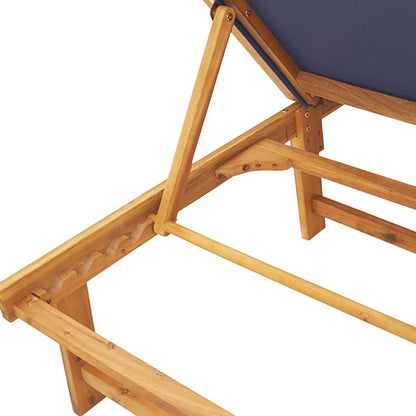vidaXL Sun Loungers 2 pcs Blue Solid Wood Acacia and Textilene