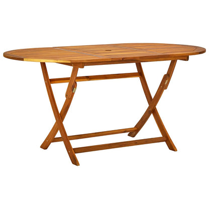 vidaXL 5 Piece Garden Dining Set Solid Wood Acacia and Textilene