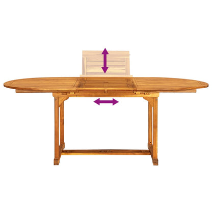 vidaXL 7 Piece Garden Dining Set Solid Wood Acacia and Textilene
