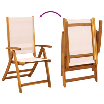 vidaXL 5 Piece Garden Dining Set Solid Wood Acacia and Textilene